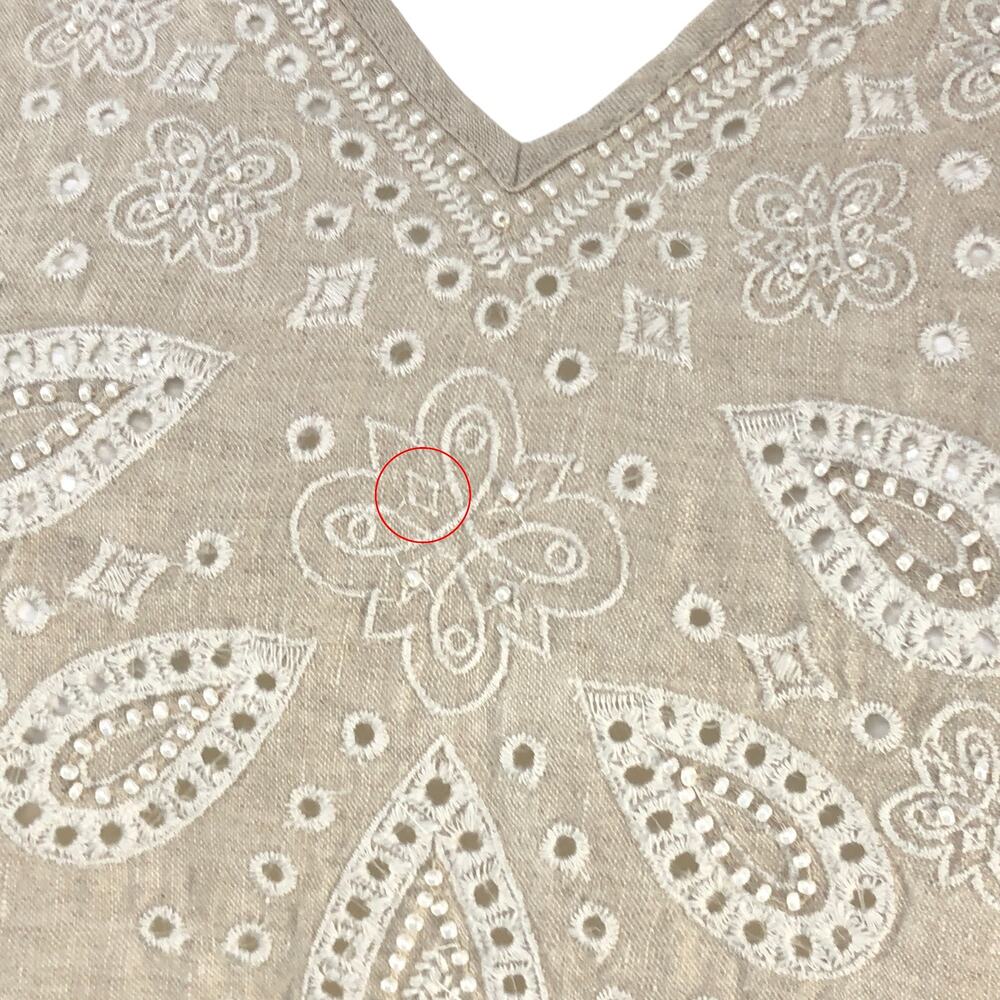 Tommy Bahama Womens Size L Tunic Top Embroidered Beaded Linen *TINY FLAW - Picture 5 of 16